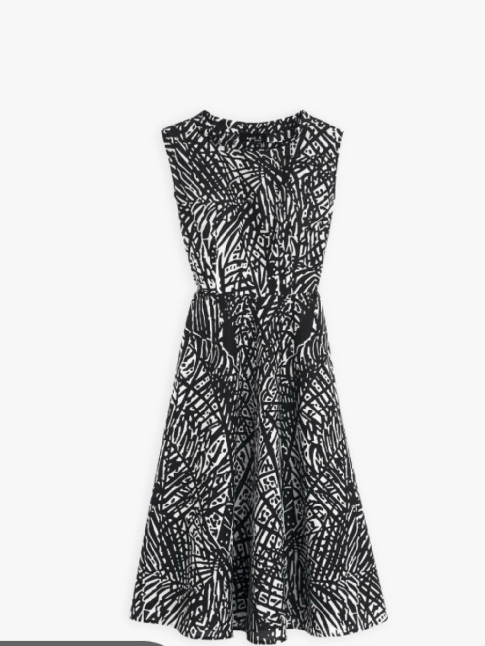 Agnes b artist series dress Rafael gray black and white pattern size 40